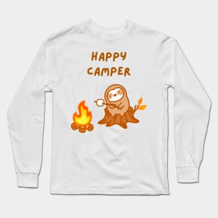 Happy Camper Bonfire Sloth Long Sleeve T-Shirt